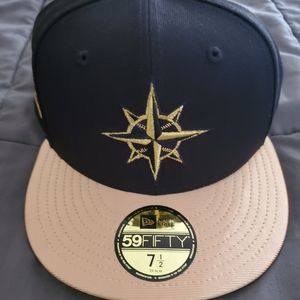 SEATTLE MARINERS NEW ERA 59FIFTY 7 1/2 BLACK W GOLD UV SNEAKERTOWN EXCLUSIVE RAK